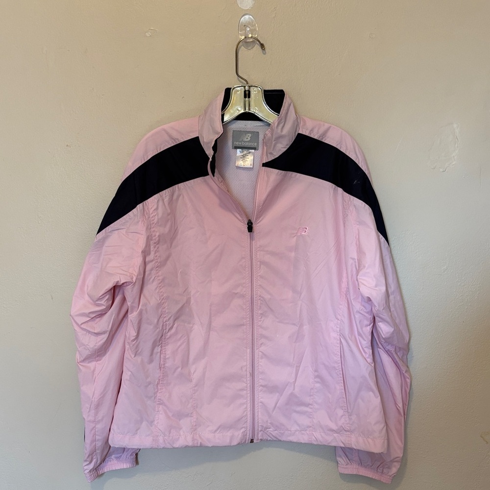 New Balance Women's Pink and Black Bomber Jacket